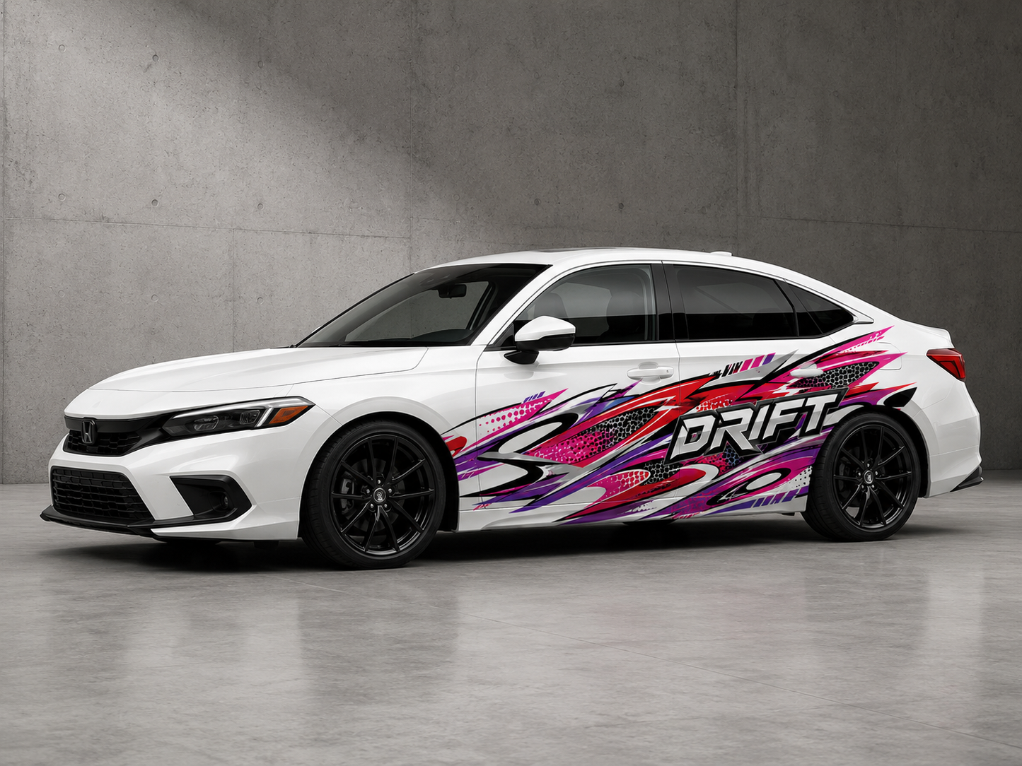 Drift Neon Racing Side Livery Decal Kit