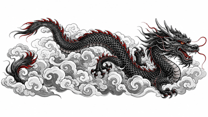 Black Storm Dragon Cloud Livery Decal – Red Accent Edition