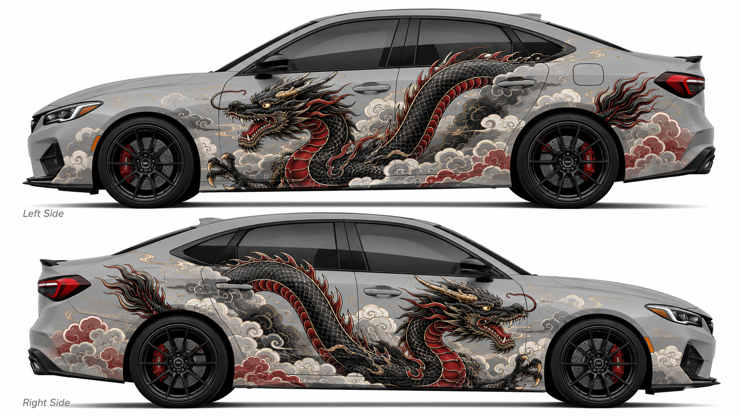 Black and Gold Dragon Cloud Livery Decal Kit