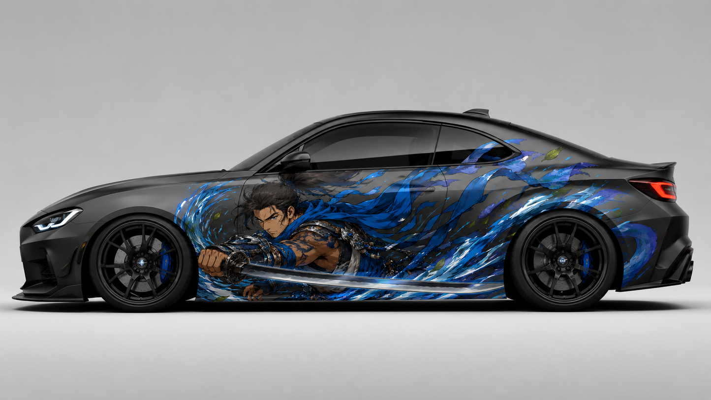 Blue Wind Samurai Warrior Livery Decal – Anime Inspired