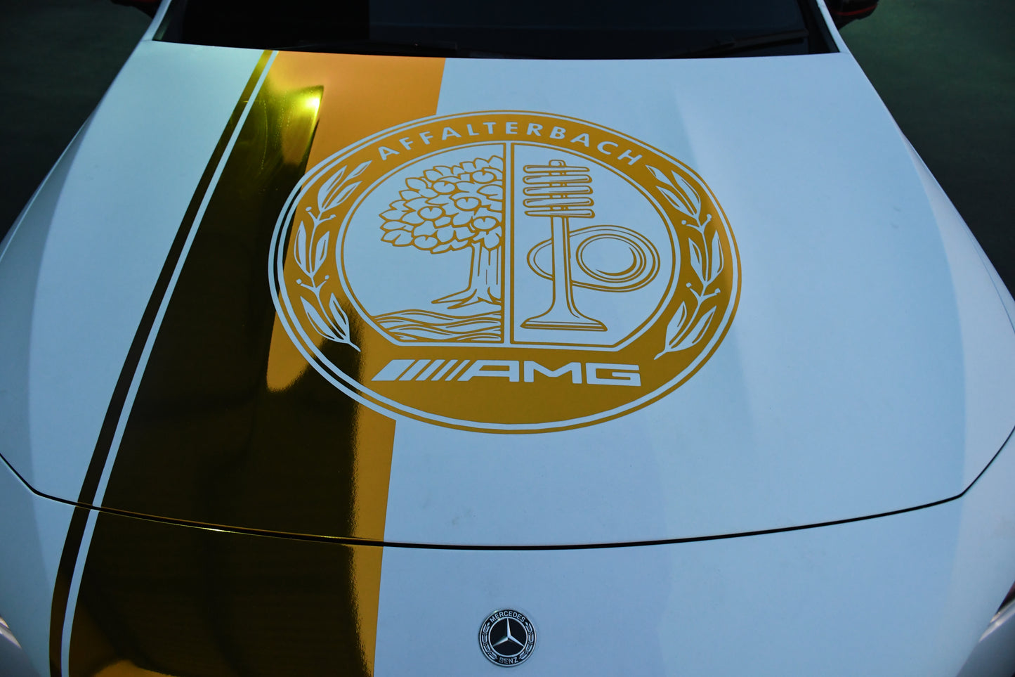 Mercedes-Benz Style Bonnet Decal – Custom Colour Vinyl Graphic