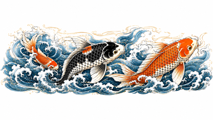 Koi Fish Wave Livery Decal – Japanese Style Vehicle Graphic
